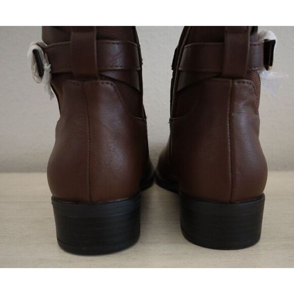 Thalia Sodi Women's Sz 6.5M Cognac Veronika Faux Leather Knee High Riding Boots - Picture 4 of 9